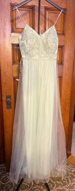 Azazie Layla Dusty Sage Lace and Tulle Bridesmaid Dress Size A8